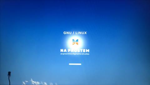 Pozdravna stran obnovljenega računalnika: GNU / LINUX, NA PROSTEM za pravično digitalno družbo