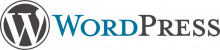 Logo spletne platforme Wordpres; črkovano Wordpress